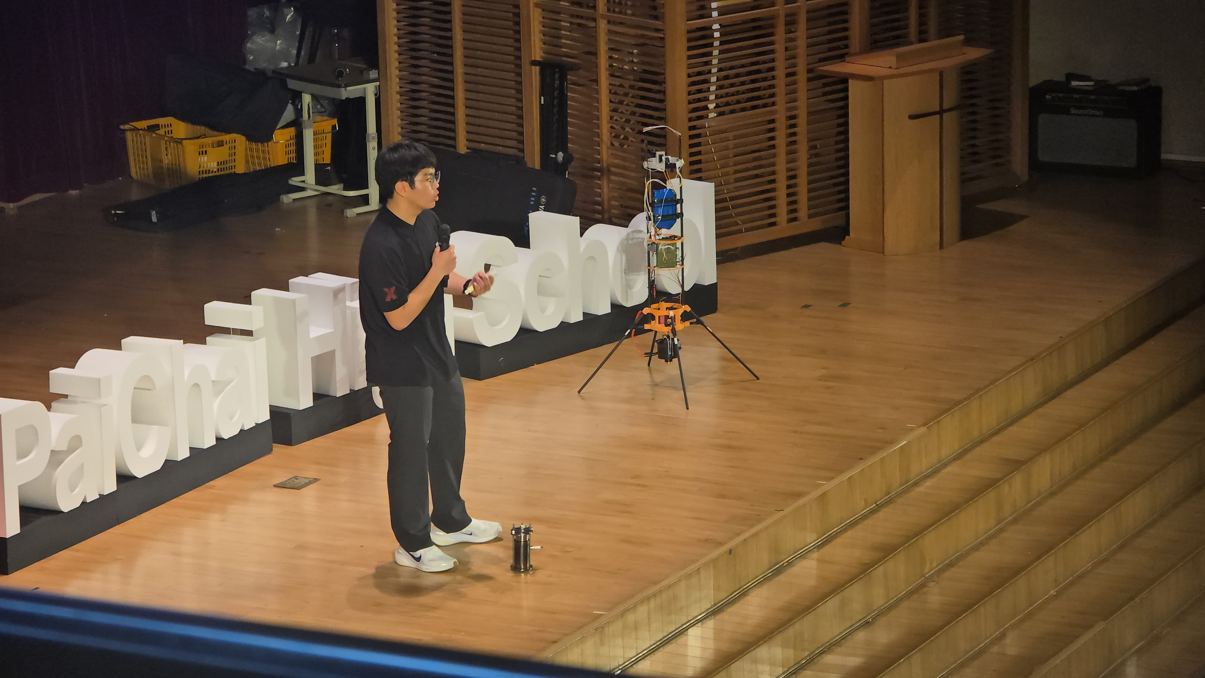 TEDx speaking close-up.